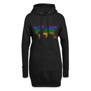 Monde de la fierté gay - Sweat-shirt à capuche long Femme - noir - Devant
