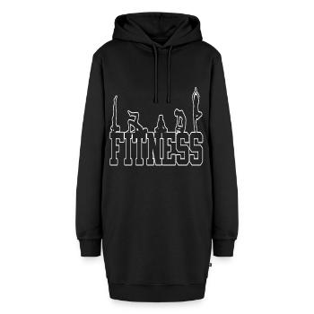 Fitness - Hoodie-Kleid - Schwarz - Vorne - AI Model Female 172 light (172cm)