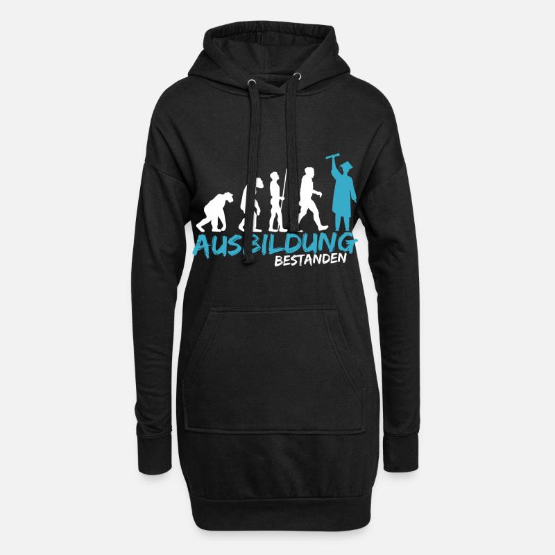 Ausbildung Prüfung bestanden Geselle Evolution - Hoodie-Kleid - Schwarz