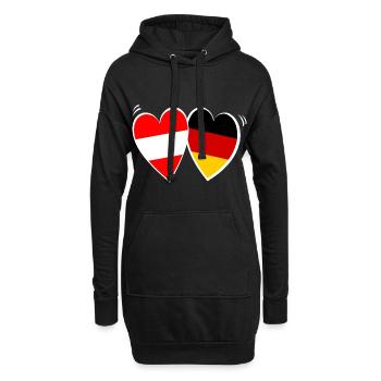 Amour autrichien allemand - Sweat-shirt à capuche long Femme - noir - Devant
