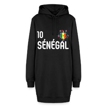 Equipe sénégalaise - Sweat-shirt à capuche long Femme - noir - Devant