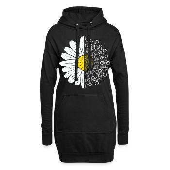 White Flower Bicycle Biking Bike Cyclist Cycling - Hoodie-Kleid - Schwarz - Vorne