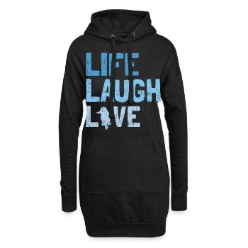 Kookaburra Design und Lachender Vogel - Hoodie-Kleid - Schwarz - Vorne