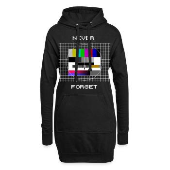 Testmuster Kleidung 80er 90er Party Outfit Retro K - Hoodie-Kleid - Schwarz - Vorne
