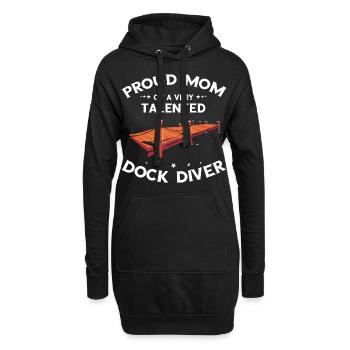 Dock Diving Design für Dog Jumping und Dock Dog - Hoodie-Kleid - Schwarz - Vorne