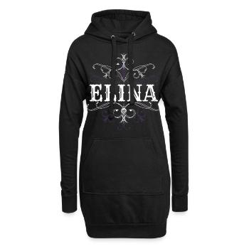 Elina Name Vorname Personalisiert - Hoodie-Kleid - Schwarz - Vorne