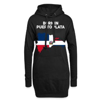 Dominikanische Republik - Hoodie-Kleid - Schwarz - Vorne
