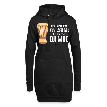 Djembé Player Drummer Music Drum Musicien - Sweat-shirt à capuche long Femme - noir - Devant