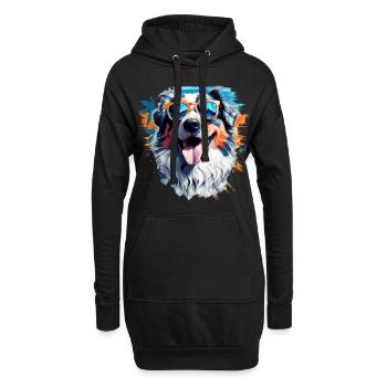 Australischer Schäferhund - Hoodie-Kleid - Schwarz - Vorne
