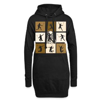 Badminton - Hoodie-Kleid - Schwarz - Vorne