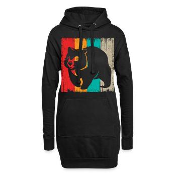 Retro Wombat Besitzer Australische Tiere - Hoodie-Kleid - Schwarz - Vorne