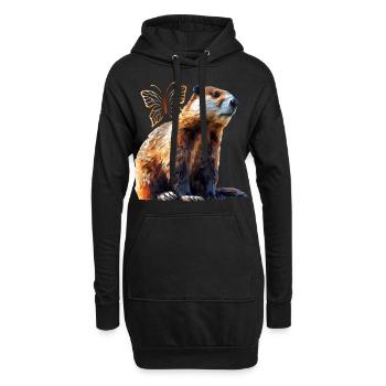 Biber - Hoodie-Kleid - Schwarz - Vorne