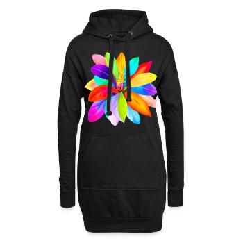 Regenbogenblume der Vielfalt, Toleranz und Liebe - Hoodie-Kleid - Schwarz - Vorne