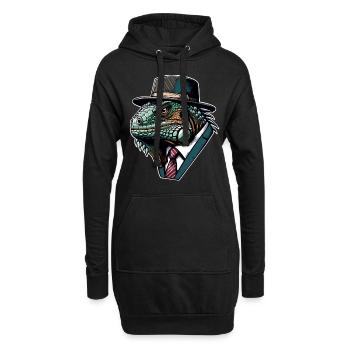 Leguan - Hoodie-Kleid - Schwarz - Vorne