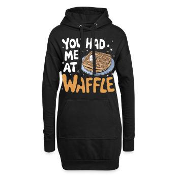 Gaufres Bonbons pour le petit-déjeuner - Sweat-shirt à capuche long Femme - noir - Devant