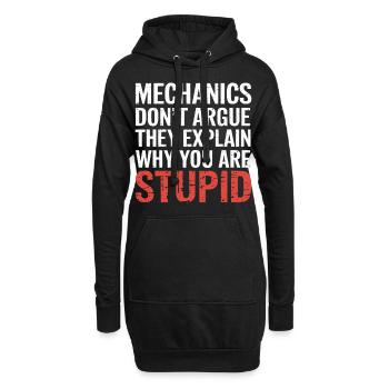 Mechanics Explain Why You Are Stupid 5 - Hoodie-Kleid - Schwarz - Vorne