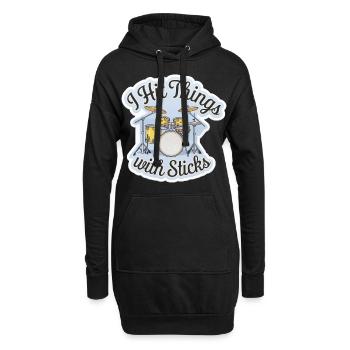 I Hit Things With Sticks 16 - Hoodie-Kleid - Schwarz - Vorne