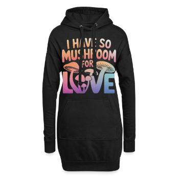 Pilz Pilze Funghi Champignon - Hoodie-Kleid - Schwarz - Vorne