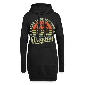 April 1949 Birthday - April 1949 Gift Idea - Hoodie Dress - black - Front
