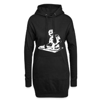 Dj mit Pult - Musik - Hoodie-Kleid - Schwarz - Vorne
