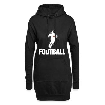FOOTBALL - Sweat-shirt à capuche long Femme - noir - Devant