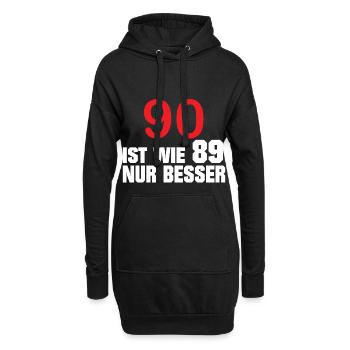 90 c'est comme 89 seulement mieux - 90e anniversaire - Sweat-shirt à capuche long Femme - noir - Devant