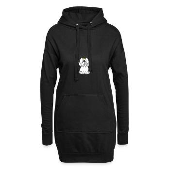 ange - Sweat-shirt à capuche long Femme - noir - Devant