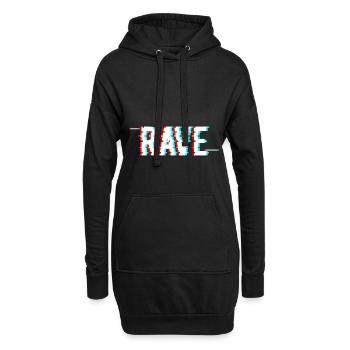 Rave Glitch Hardstyle Festival EDM Techno - Hoodie-Kleid - Schwarz - Vorne