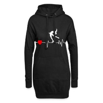Schlittschuh Eislauf Eiskunstlaufen Eiskunstlauf - Hoodie-Kleid - Schwarz - Vorne