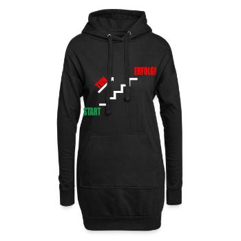 Treppe Erfolg durch Tun - Hoodie-Kleid - Schwarz - Vorne