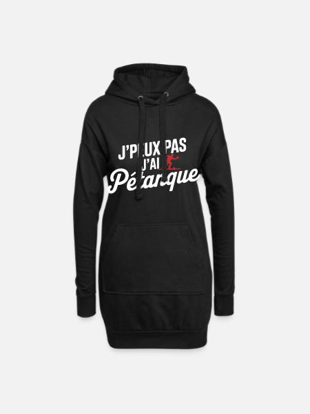 Ich kann nicht, ich habe Petanque - Hoodie-Kleid - Schwarz