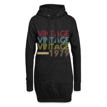 Vintage 1979 Geburtstag - Hoodie-Kleid - Schwarz - Vorne