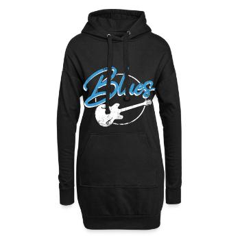 Blues Guitare Musique Groupe Solo Genre Instrument - Sweat-shirt à capuche long Femme - noir - Devant