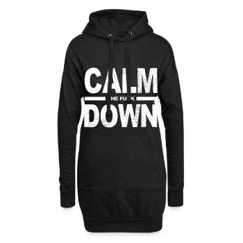 Entspannung und Relax. Just Calm Down - Hoodie-Kleid - Schwarz - Vorne