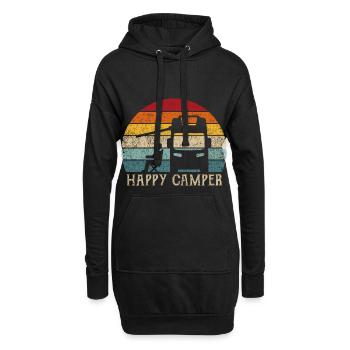Voyage en caravane en camping caravane en camping-car - Sweat-shirt à capuche long Femme - noir - Devant
