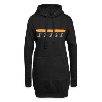 Maus mäuse brot stehlen lustig kinder shirt - Hoodie-Kleid - Schwarz - Vorne