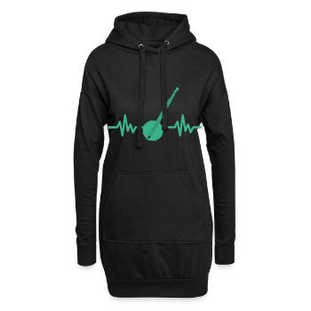 Herzschlag Gitarre - Rock 'n' Roll Punk Band Metal - Hoodie-Kleid - Schwarz - Vorne