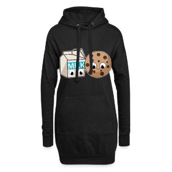 Biscuits et lait Kawaii Illustration Love Match - Sweat-shirt à capuche long Femme - noir - Devant