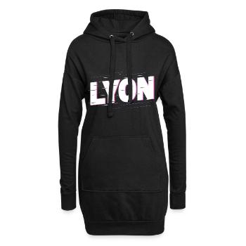 Lyon Frankreich Stadt Schrift Heimat Liebe - Hoodie-Kleid - Schwarz - Vorne