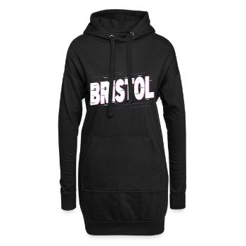 Bristol England UK Stadt Schrift Heimat Liebe - Hoodie-Kleid - Schwarz - Vorne