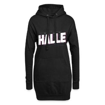 Halle Saale Allemagne City Font Accueil - Sweat-shirt à capuche long Femme - noir - Devant