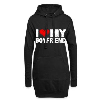 I love my boyfriend - Hoodie-Kleid - Schwarz - Vorne