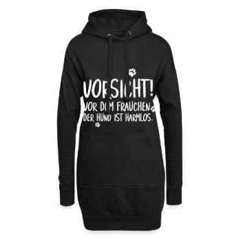 Frauchen Hund Lustig Spruch Hundehalterin - Hoodie-Kleid - Schwarz - Vorne