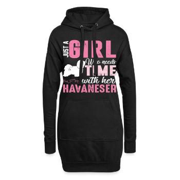 havanais - Sweat-shirt à capuche long Femme - noir - Devant