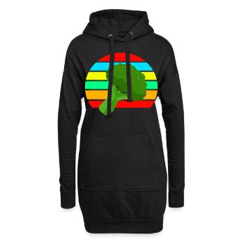 Brocoli - Sweat-shirt à capuche long Femme - noir - Devant