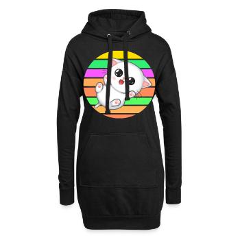 Bébé chaton au coucher du soleil - Sweat-shirt à capuche long Femme - noir - Devant