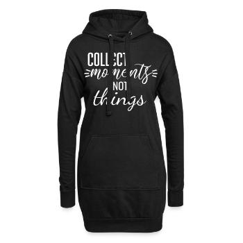 Collect moments not things - Hoodie-Kleid - Schwarz - Vorne