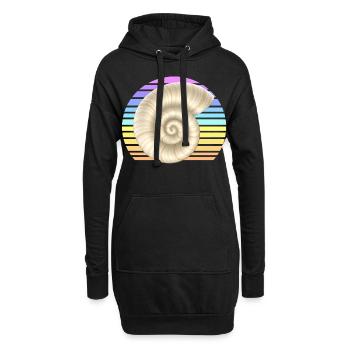 La coquille d’escargot au coucher du soleil - Sweat-shirt à capuche long Femme - noir - Devant