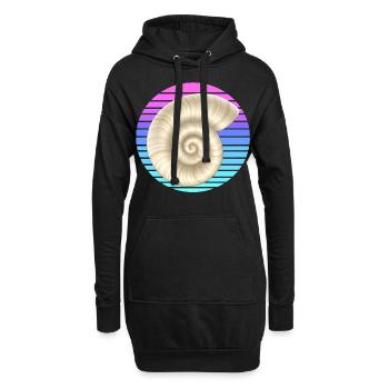 La coquille d’escargot au coucher du soleil - Sweat-shirt à capuche long Femme - noir - Devant