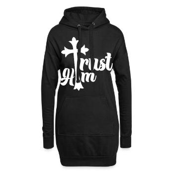 Christian Trust Him - Hoodie-Kleid - Schwarz - Vorne